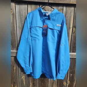 Habit Men's XL Fishing Shirt BRAND NEW WITH TAGS Mediterranean Blue Long Sleeve